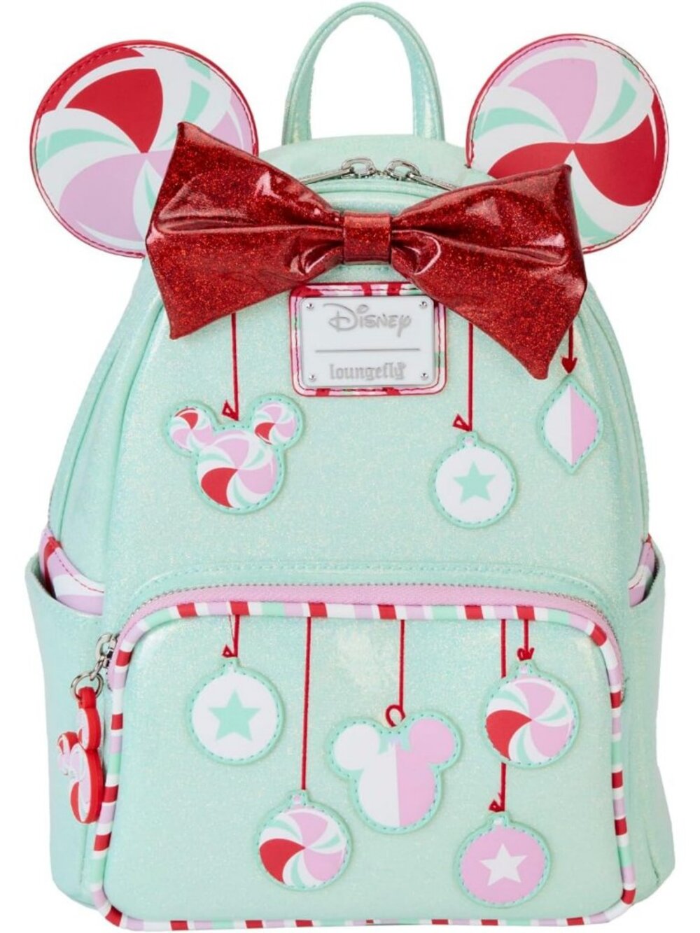 Loungefly Disney Minnie Holiday Peppermint Ornaments Mini Backpack